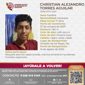 Christian Alejandro Torres Aguilar de 17 año